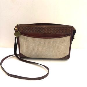 Brahmin Brown and Cream Crossbody Bag